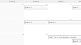 Java Monthly Event Calendar
